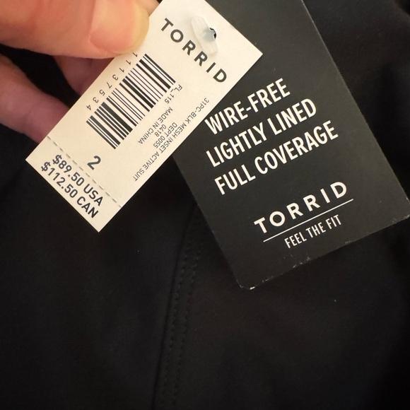 Torrid Swimsuit One Piece Active Wireless Racerback 2 2X New - Picture 5 of 5